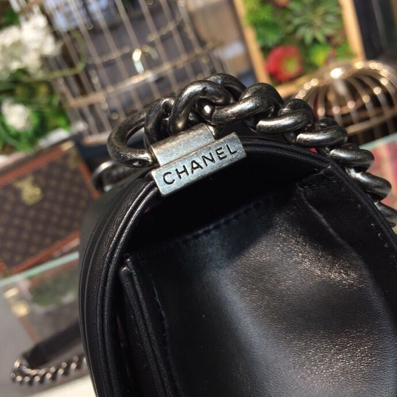 Chanel Boy Handbag Silver Hardware Black For Women, Women’s Bags, Shoulder And Crossbody Bags 9.8in/25cm