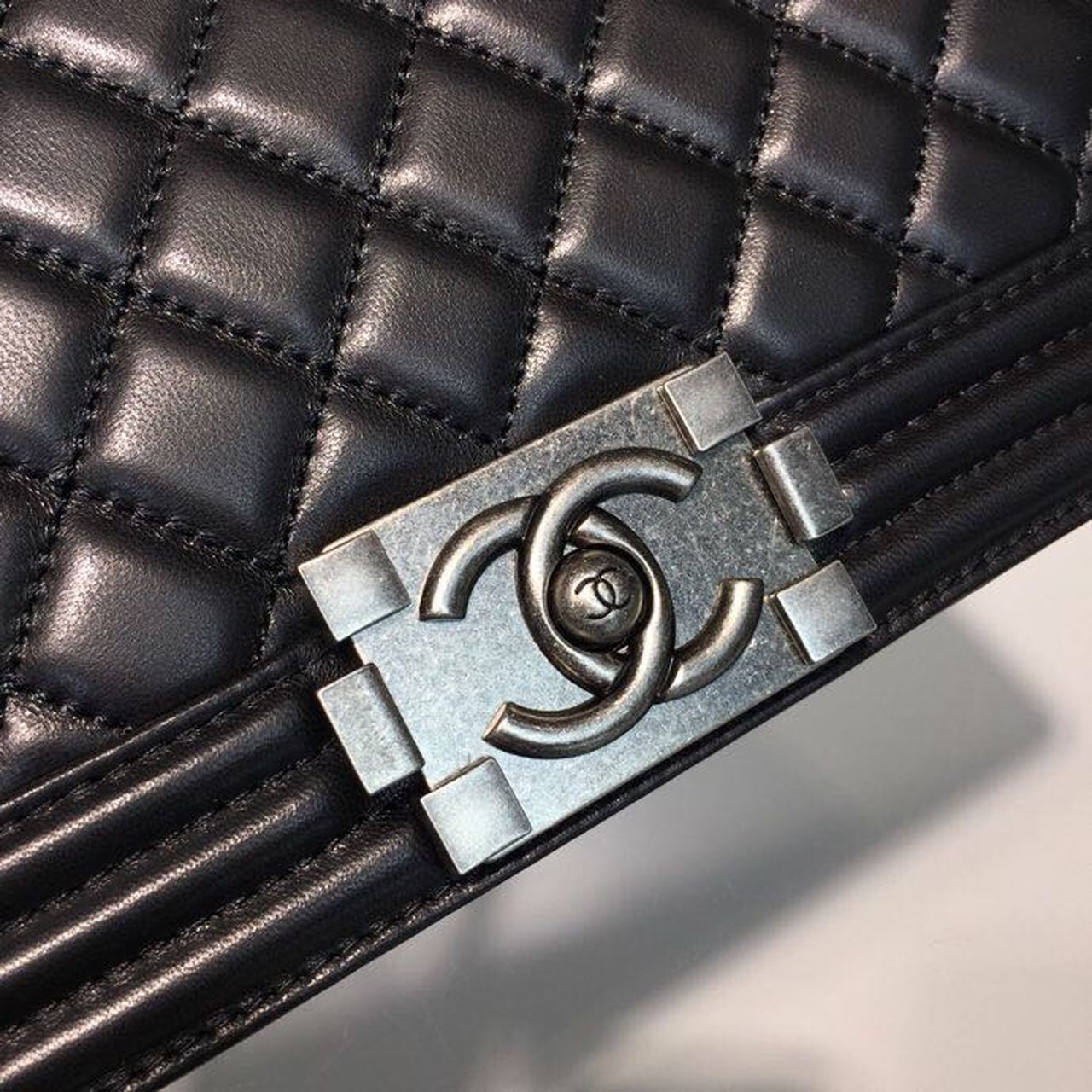 Chanel Boy Handbag Silver Hardware Black For Women, Women’s Bags, Shoulder And Crossbody Bags 9.8in/25cm