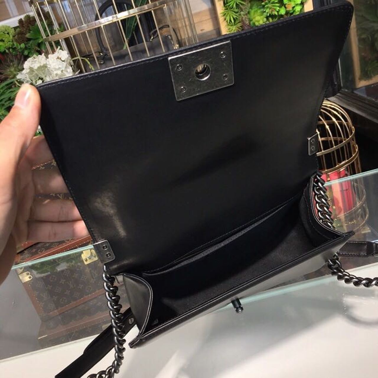 Chanel Boy Handbag Silver Hardware Black For Women, Women’s Bags, Shoulder And Crossbody Bags 9.8in/25cm