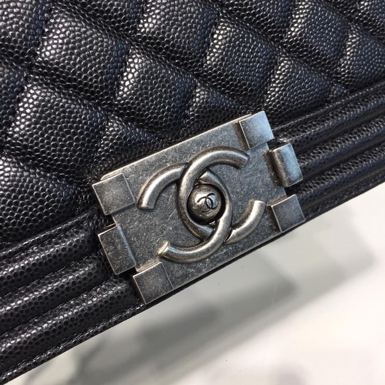 Chanel Boy Handbag Silver Hardware Black For Women, Women’s Handbags, Shoulder And Crossbody Bags 9.8in/25cm
