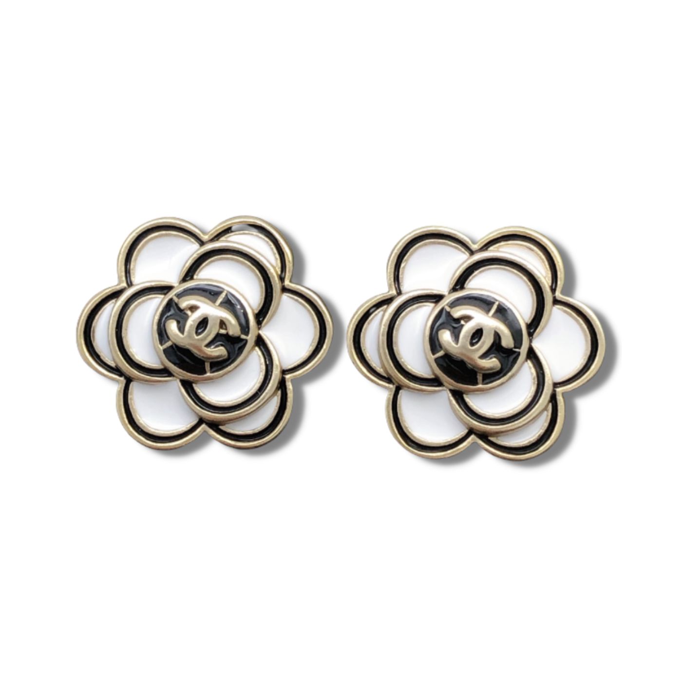 Chanel Camellia Chari Nayi Earrings Gold For Women