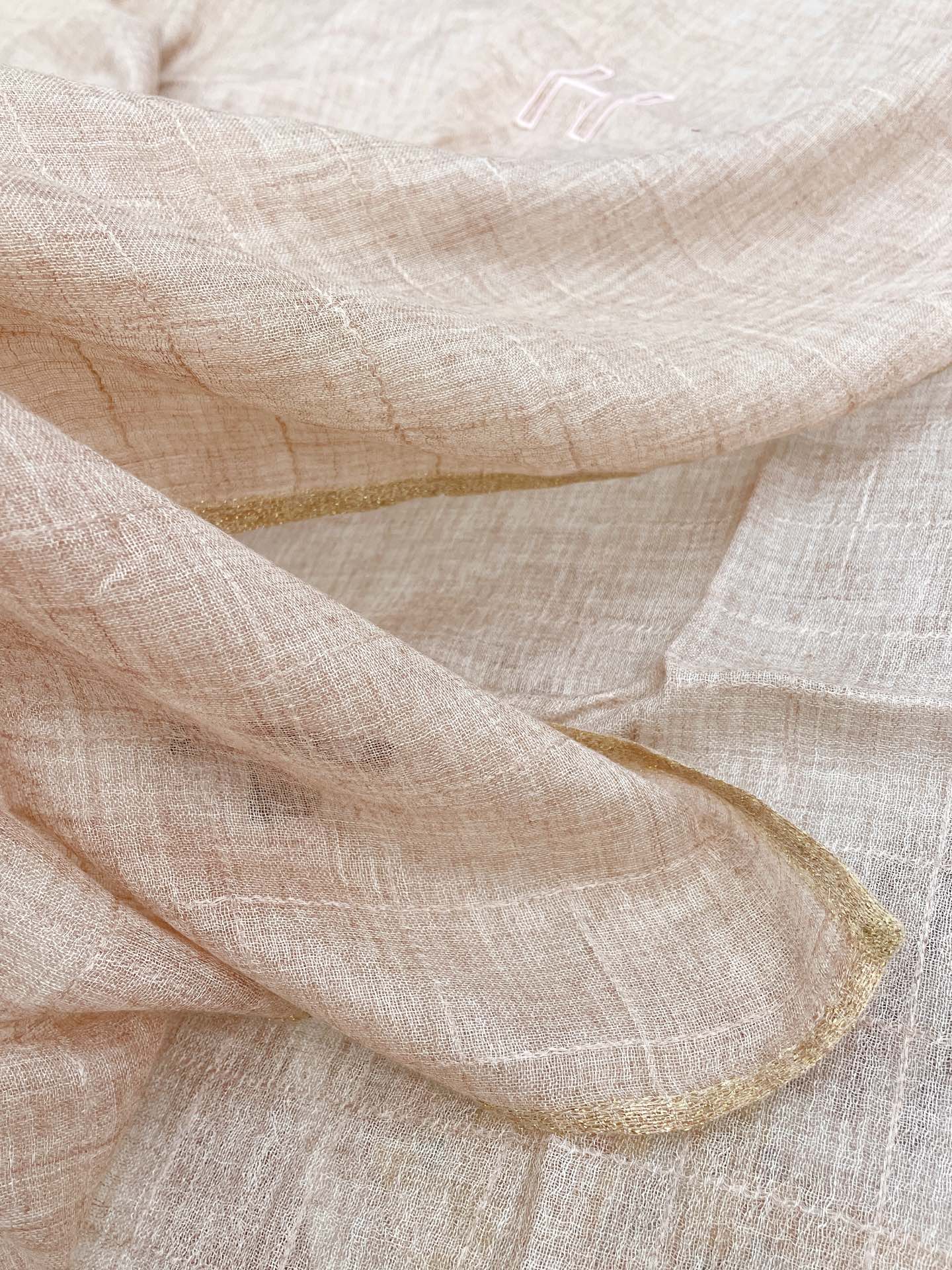 Chanel Cashmere Silk Rectangle Light Pink Scarf Large 200cm/78in
