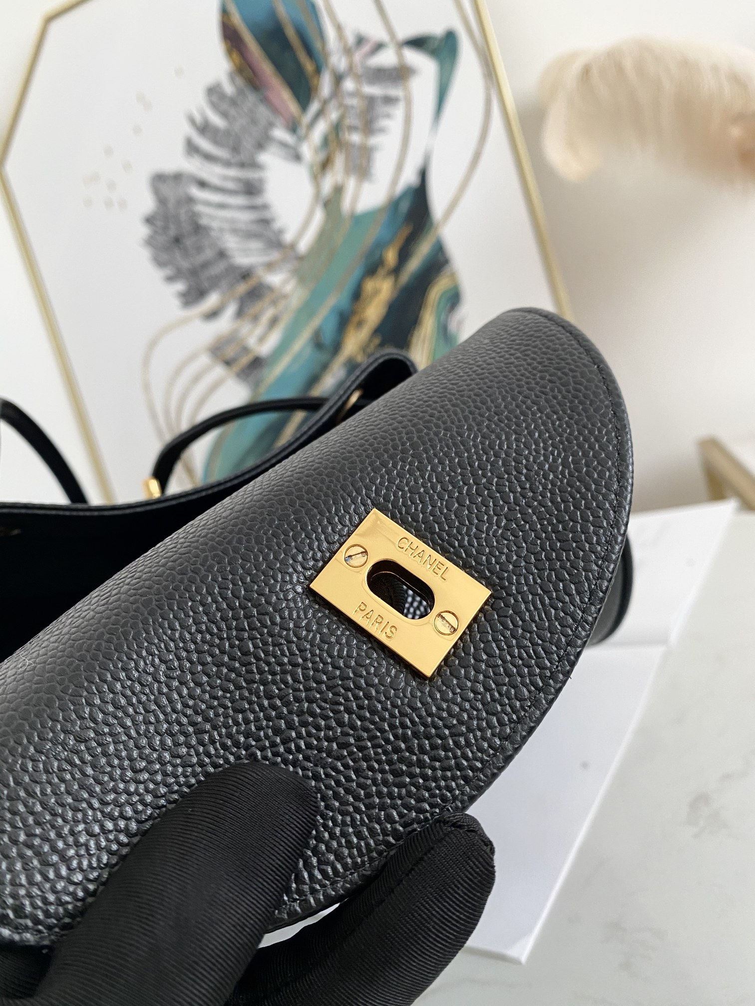 Chanel Caviar Triple CC Backpack Black For Women 13.4in / 34cm