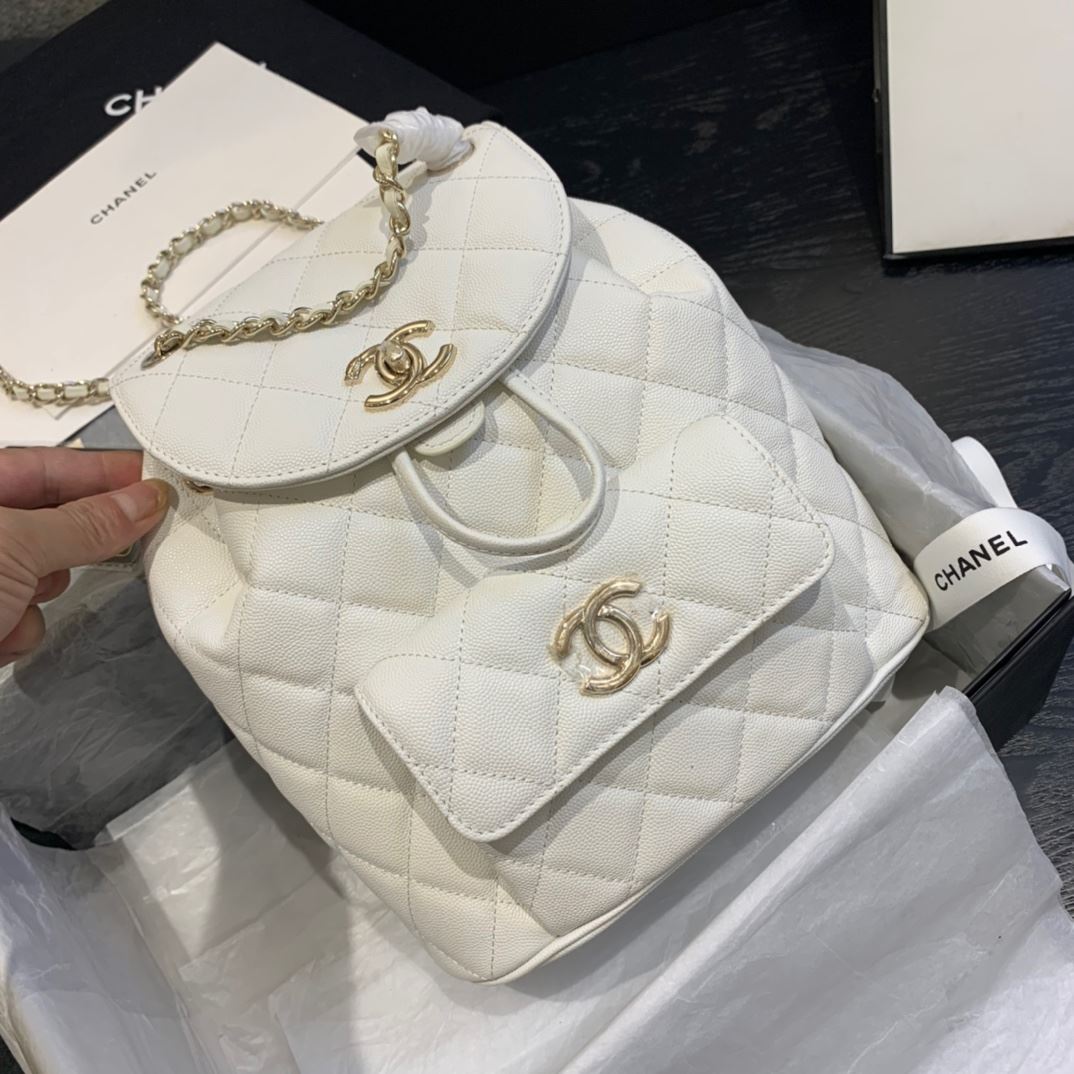 Chanel Caviar Vintage Duma Backpack Black/White/Red For Women 9.5in / 24cm