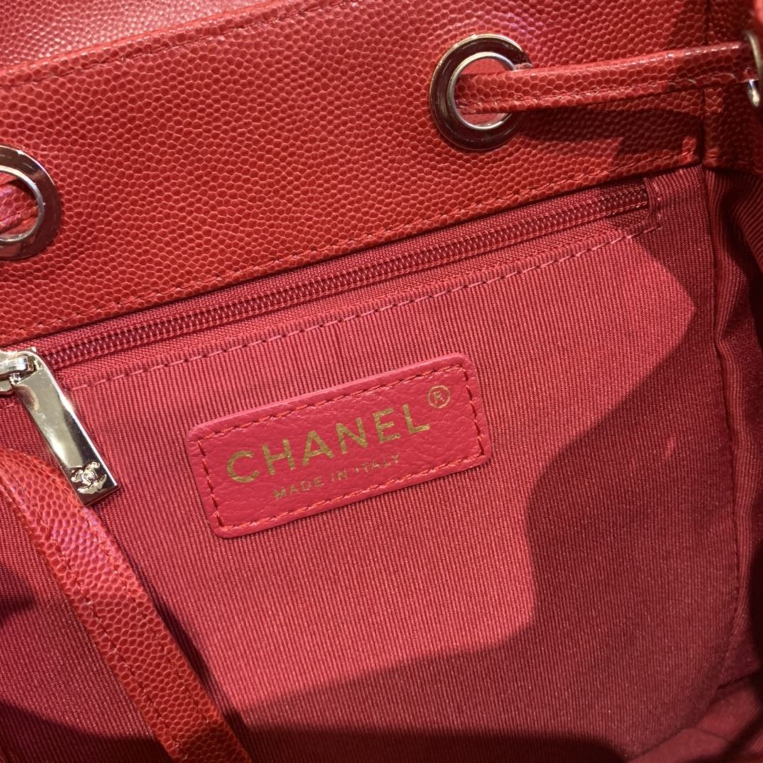Chanel Caviar Vintage Duma Backpack Black/White/Red For Women 9.5in / 24cm