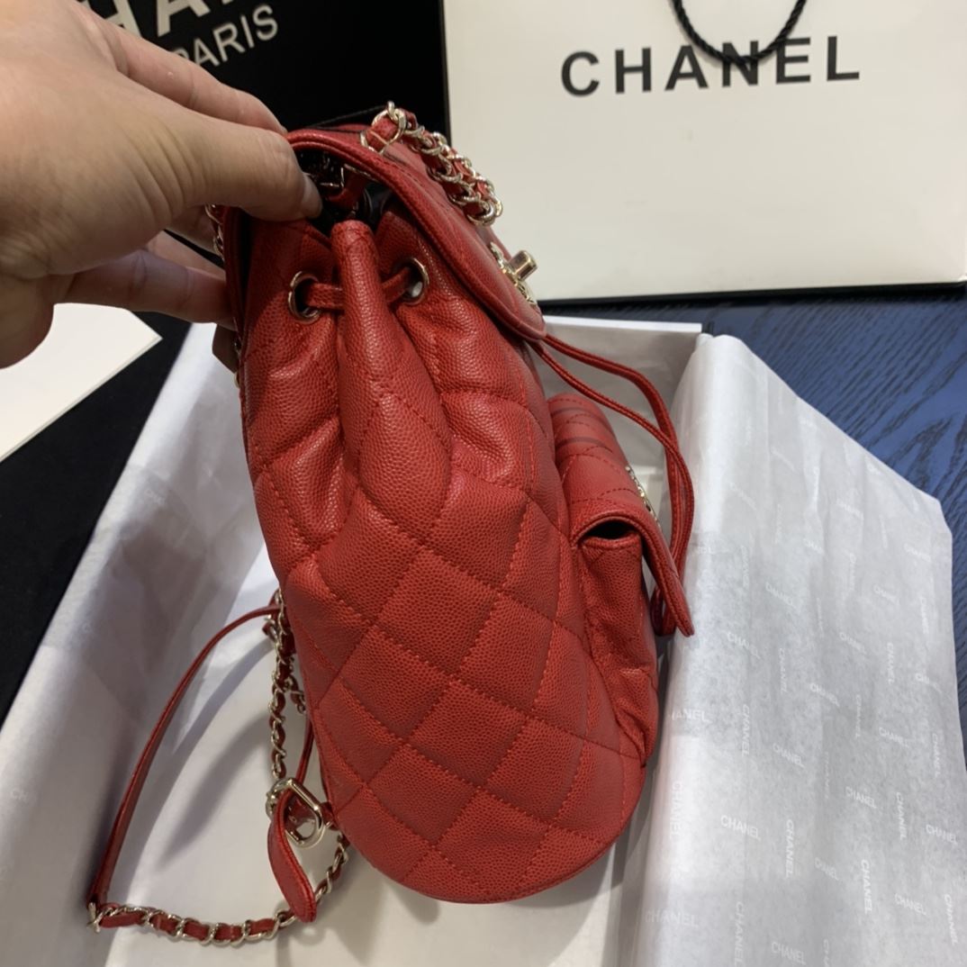 Chanel Caviar Vintage Duma Backpack Black/White/Red For Women 9.5in / 24cm