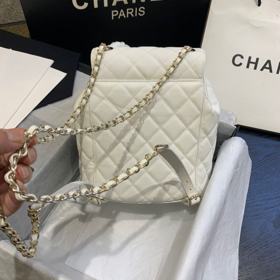 Chanel Caviar Vintage Duma Backpack Black/White/Red For Women 9.5in / 24cm