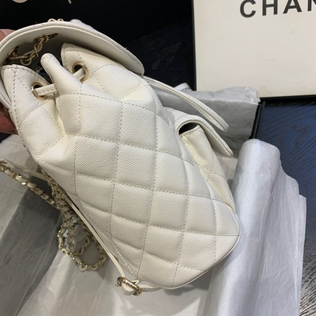 Chanel Caviar Vintage Duma Backpack Black/White/Red For Women 9.5in / 24cm