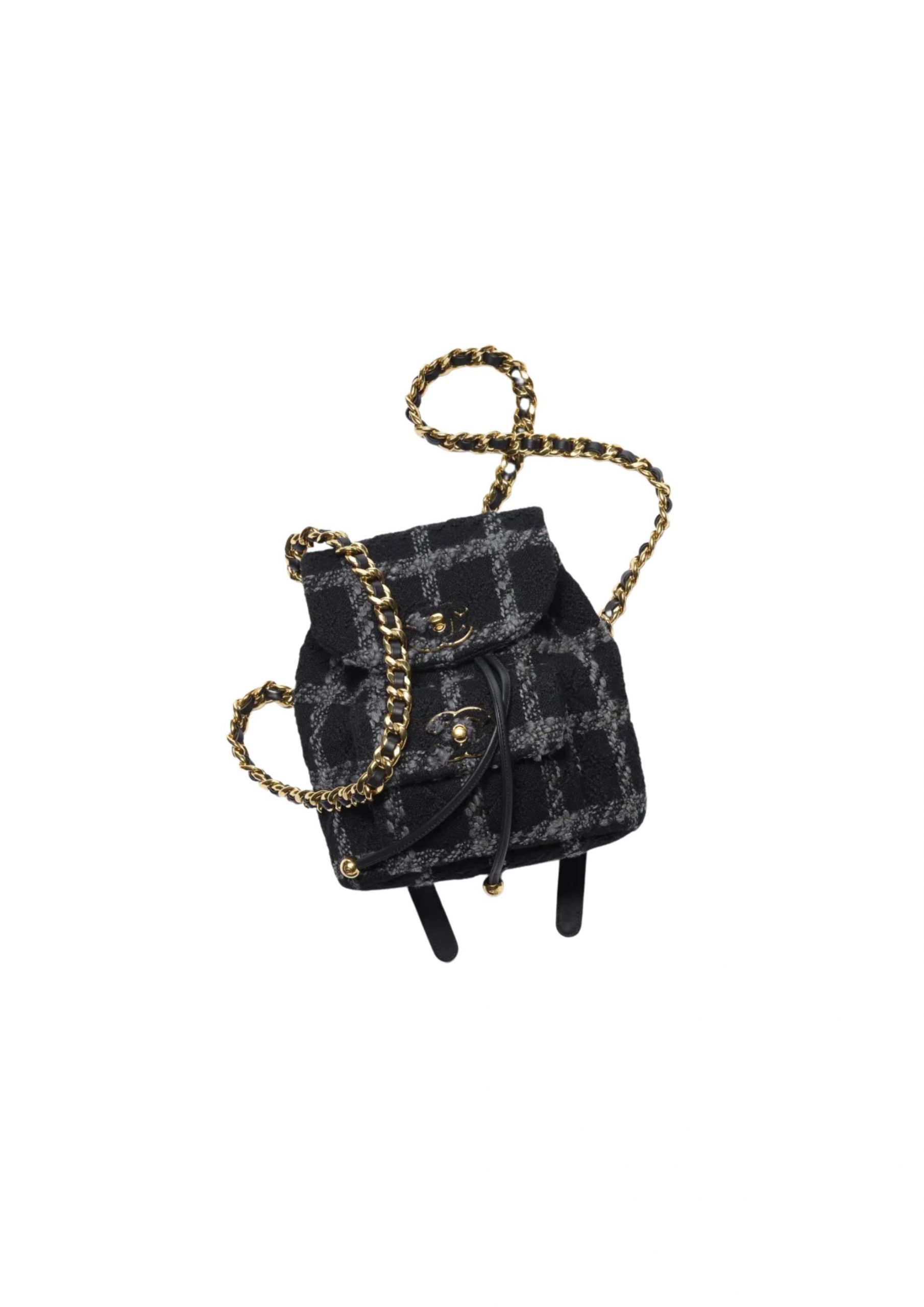 Chanel CC Backpack Bag Black/ White For Women 9.4 in / 24 cm  AS3615 NJ601