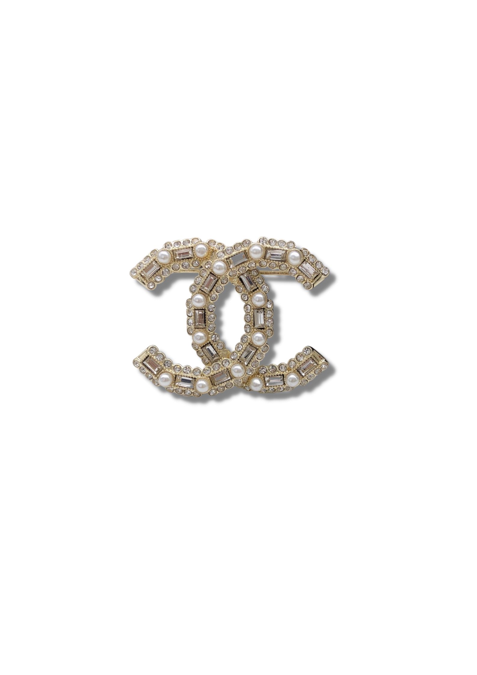 Chanel CC Brooch Gold Tone For Women