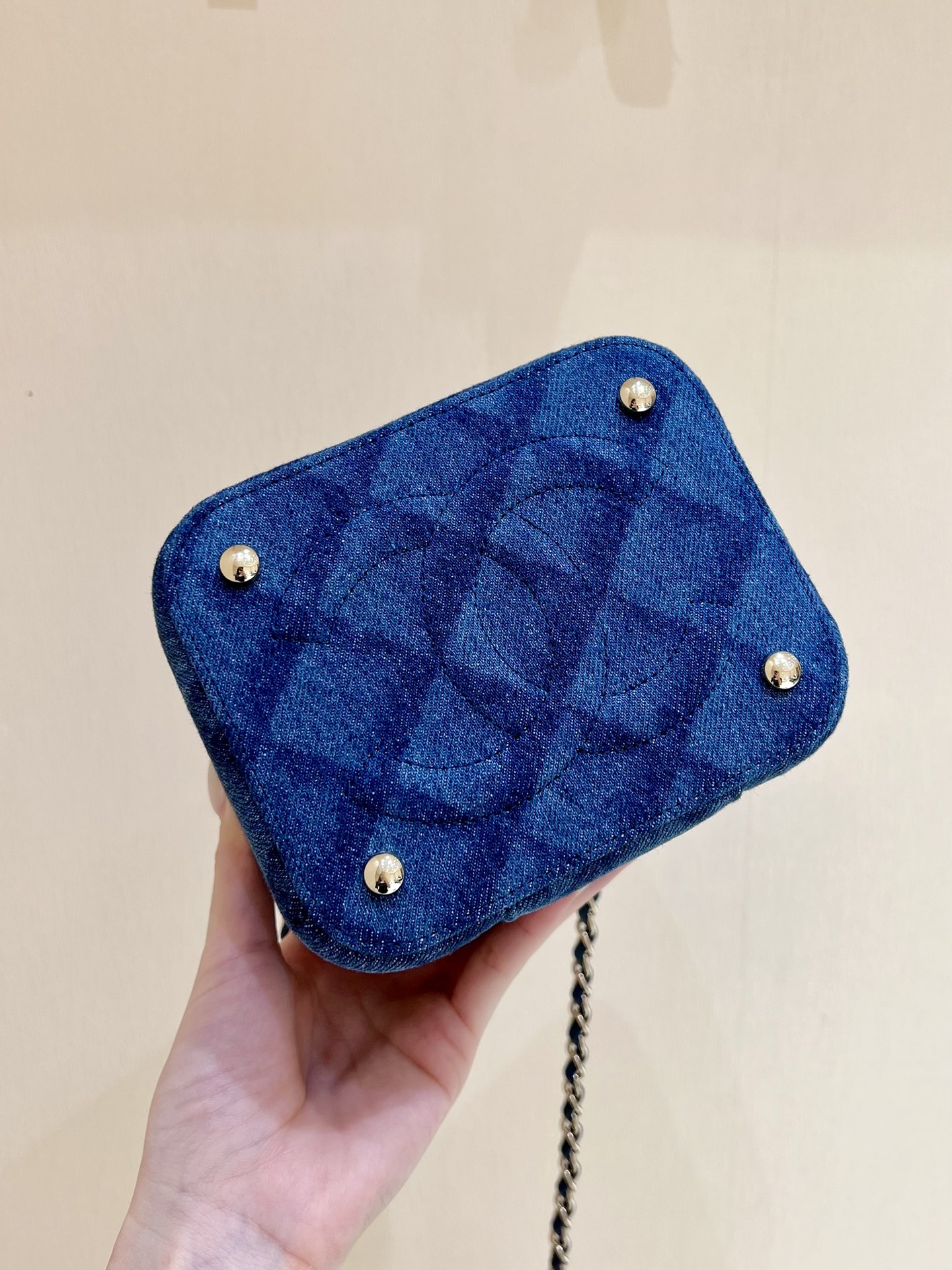 Chanel CC Denim Vanity Bag Blue/ Dark Blue For Women 5.9 in / 15 cm