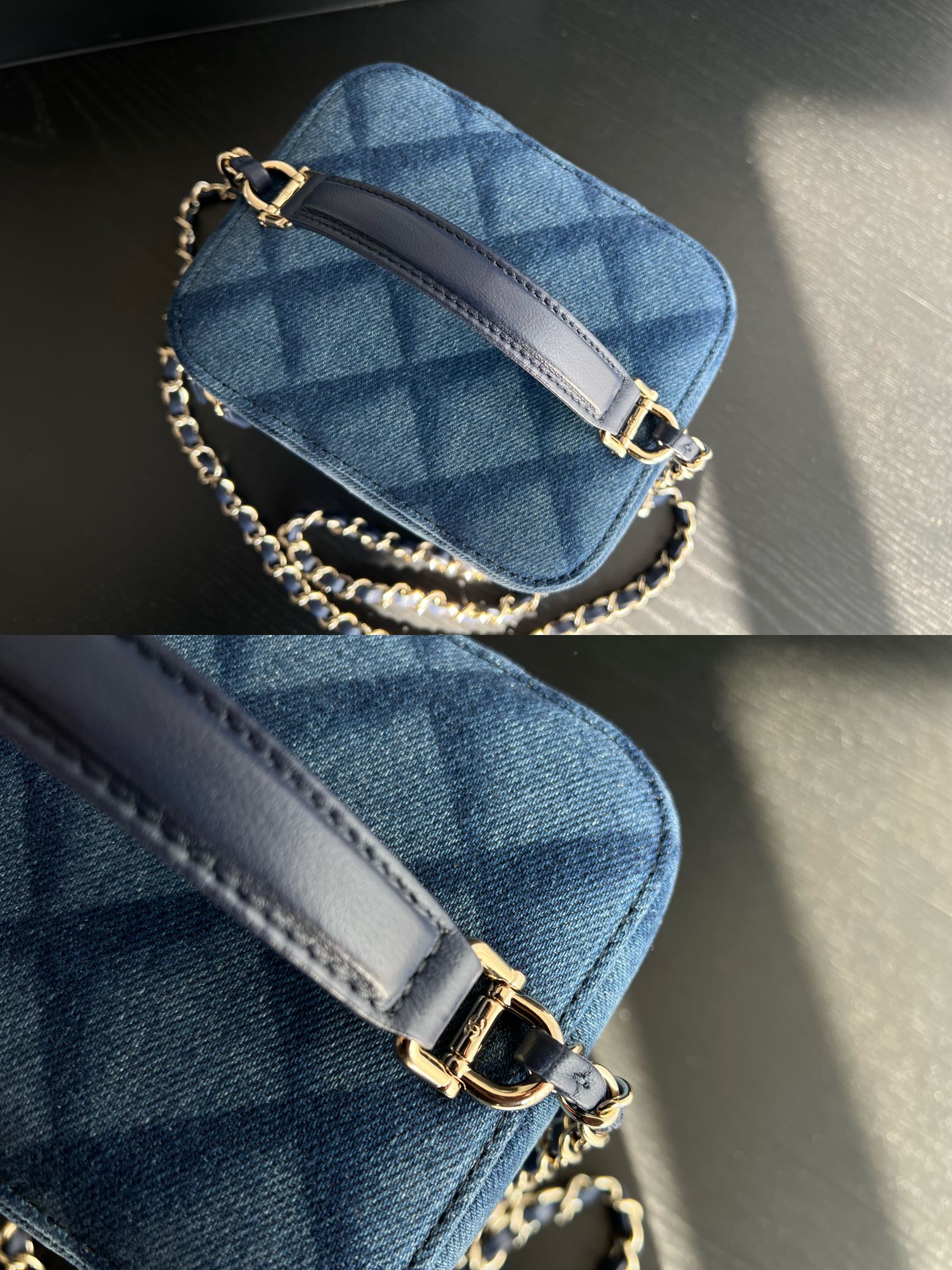 Chanel CC Denim Vanity Bag Blue/ Dark Blue For Women 5.9 in / 15 cm