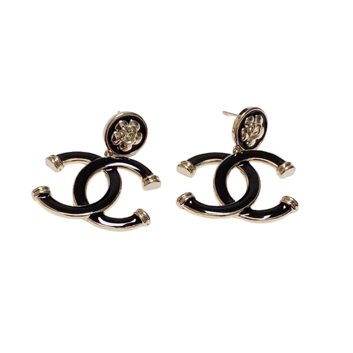 Chanel CC Earrings Black For Women
