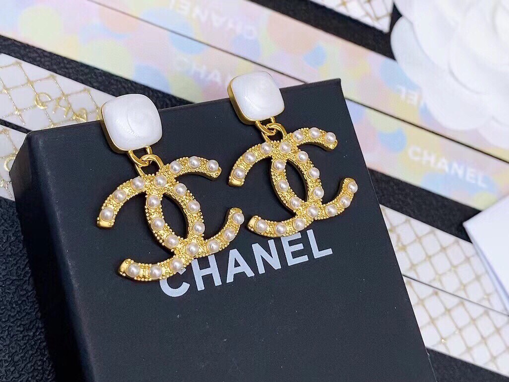 Chanel CC Earrings Gold For Women