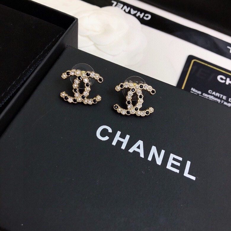 Chanel CC Earrings Gold Tone For Women