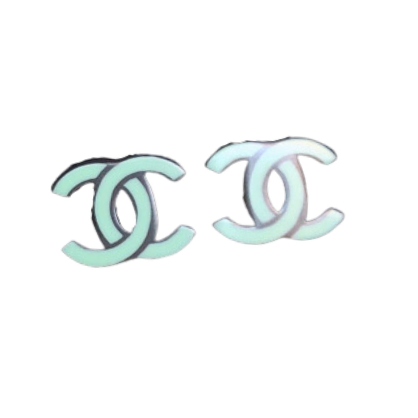 Chanel CC Earrings Jade Green For Women