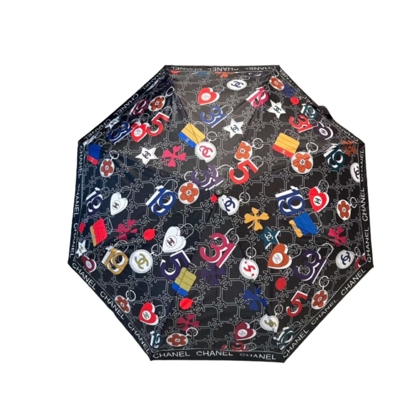 Chanel CC Folding Umbrella Travel Black