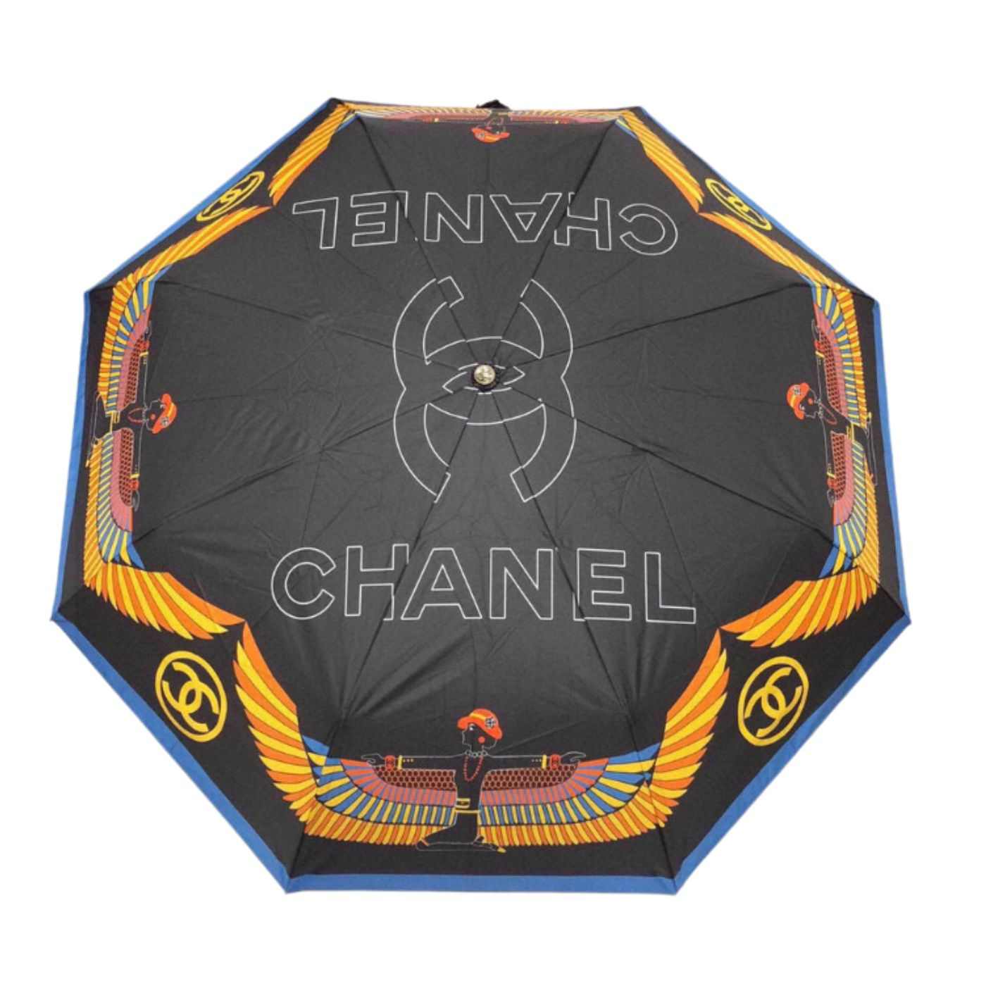 Chanel CC Folding Umbrella With Egyptian Black