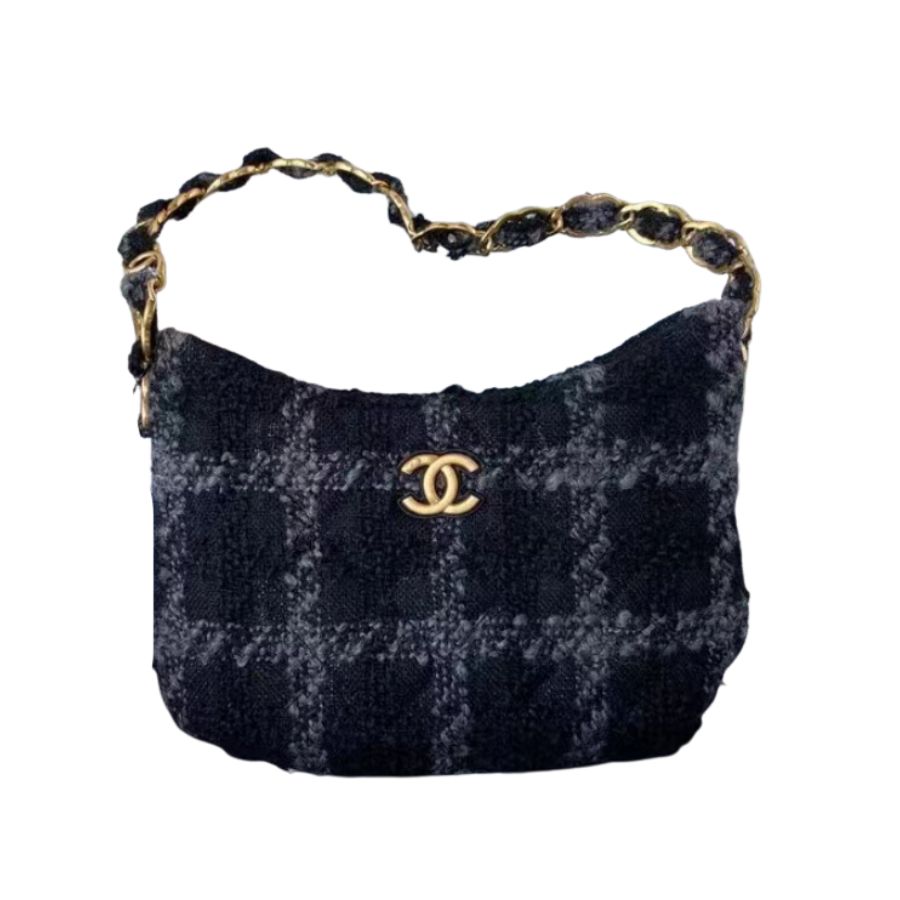 Chanel CC Hobo Bag Black For Women 24cm / 9.4in