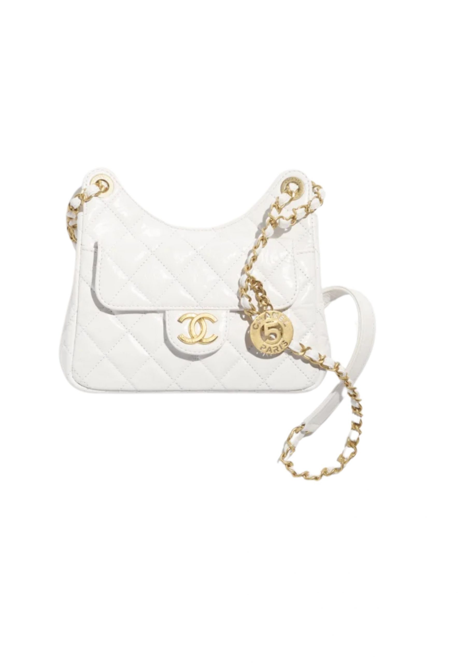 Chanel CC Medium Hobo Bag White For Women 8.6 in / 22.5 cm