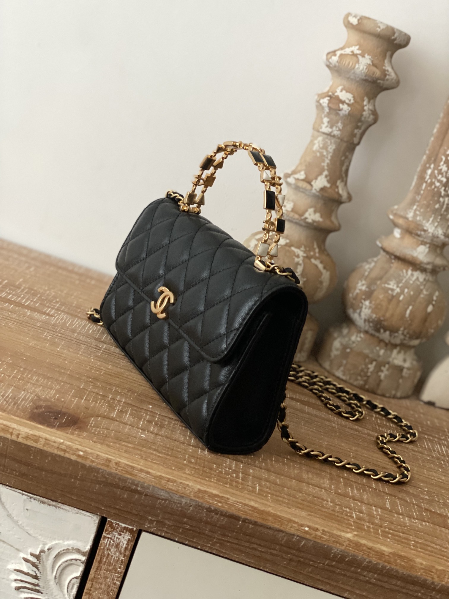 Chanel CC Mini Flap Bag With Top Handle Bag Black/Pink/Red For Women 7.5 in/ 19.2 cm AP3019 94305