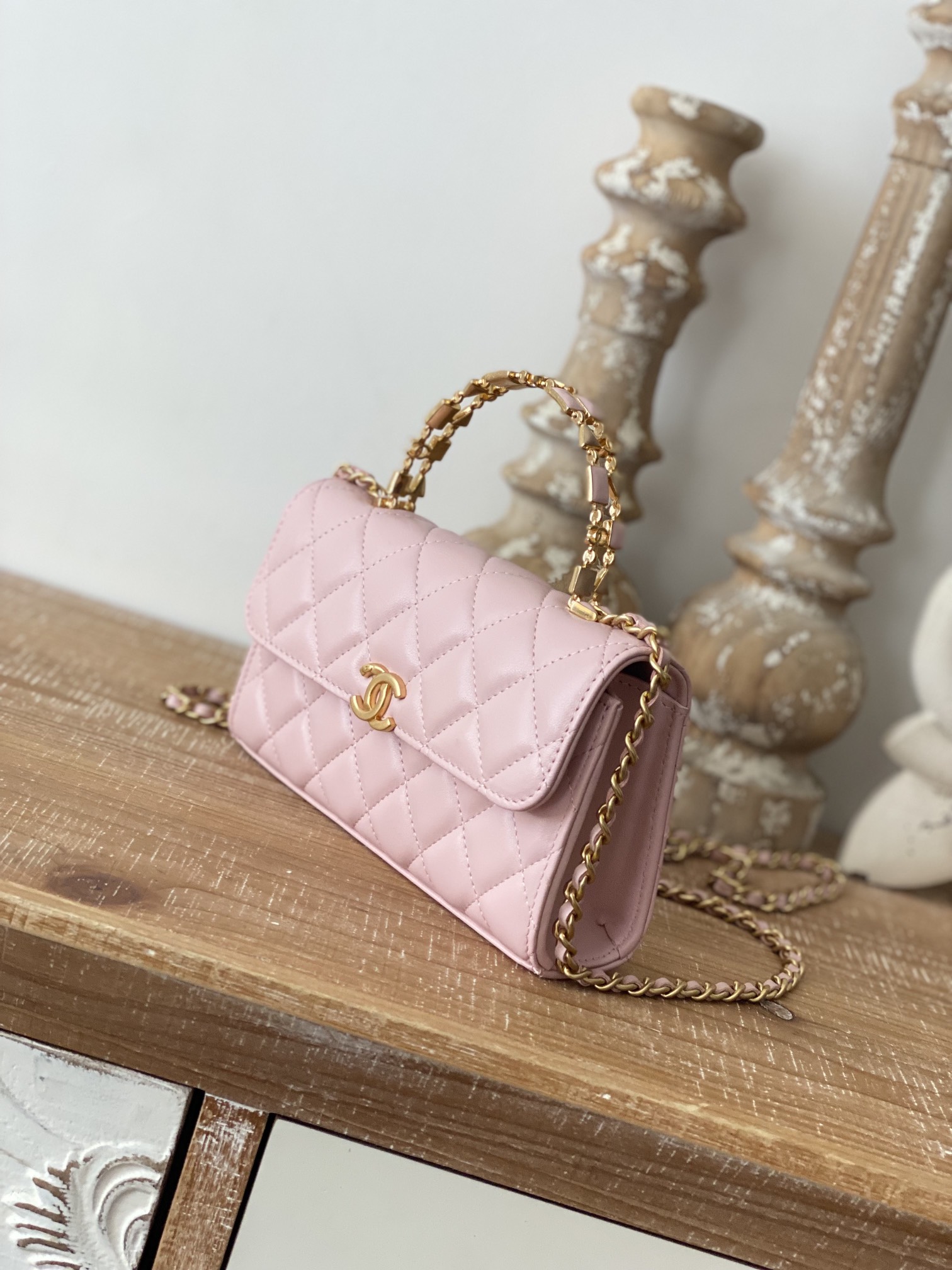 Chanel CC Mini Flap Bag With Top Handle Bag Black/Pink/Red For Women 7.5 in/ 19.2 cm AP3019 94305