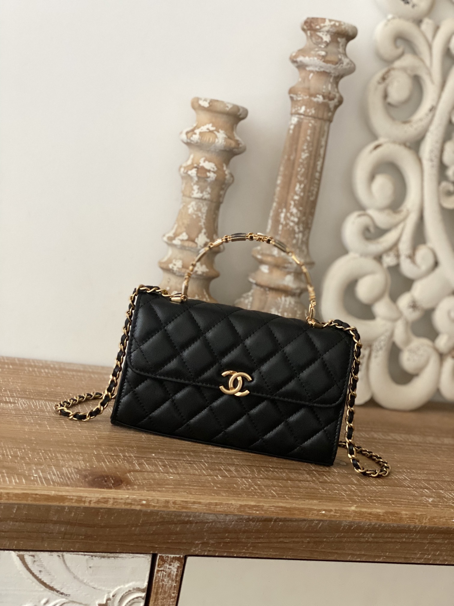 Chanel CC Mini Flap Bag With Top Handle Bag Black/Pink/Red For Women 7.5 in/ 19.2 cm AP3019 94305