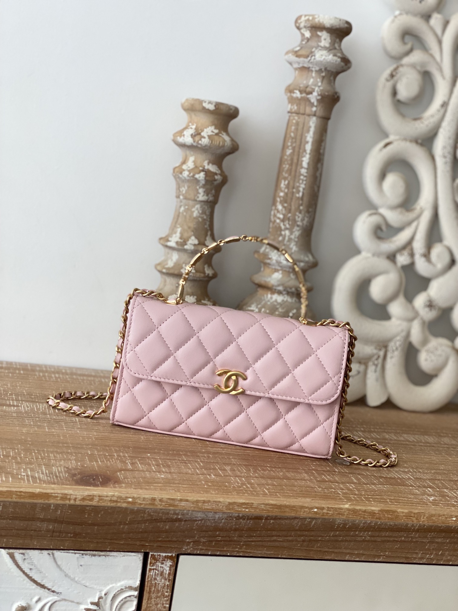 Chanel CC Mini Flap Bag With Top Handle Bag Black/Pink/Red For Women 7.5 in/ 19.2 cm AP3019 94305