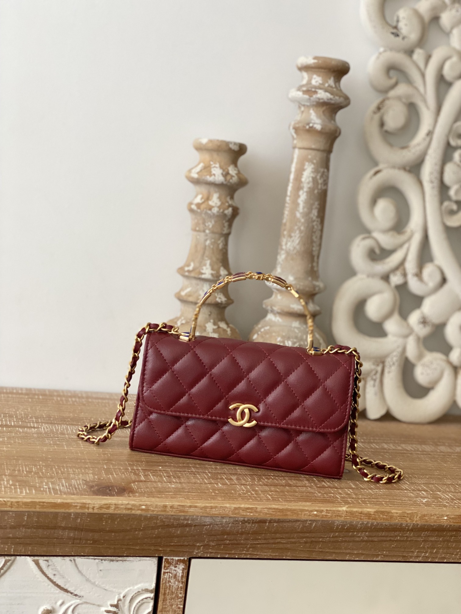 Chanel CC Mini Flap Bag With Top Handle Bag Black/Pink/Red For Women 7.5 in/ 19.2 cm AP3019 94305