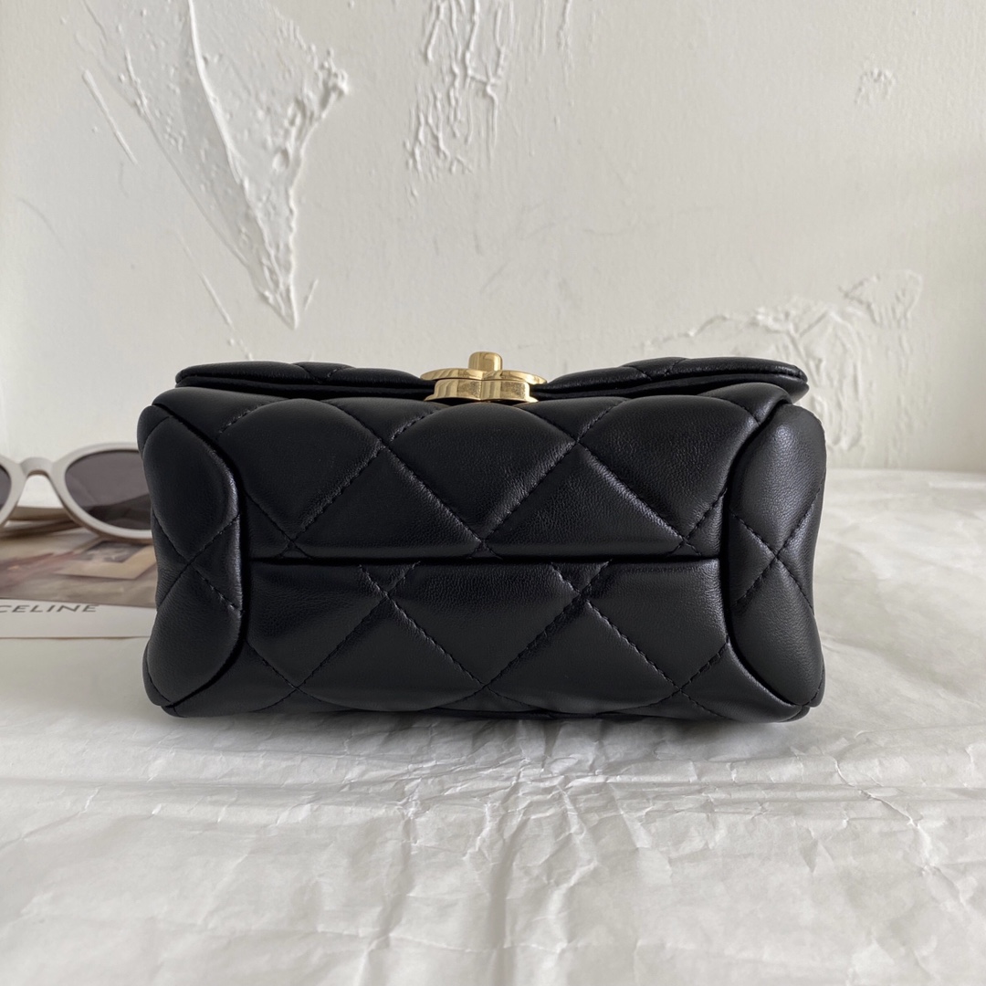 Chanel CC Mini Hobo Flap Bag Black For Women 6.7 in / 17 cm