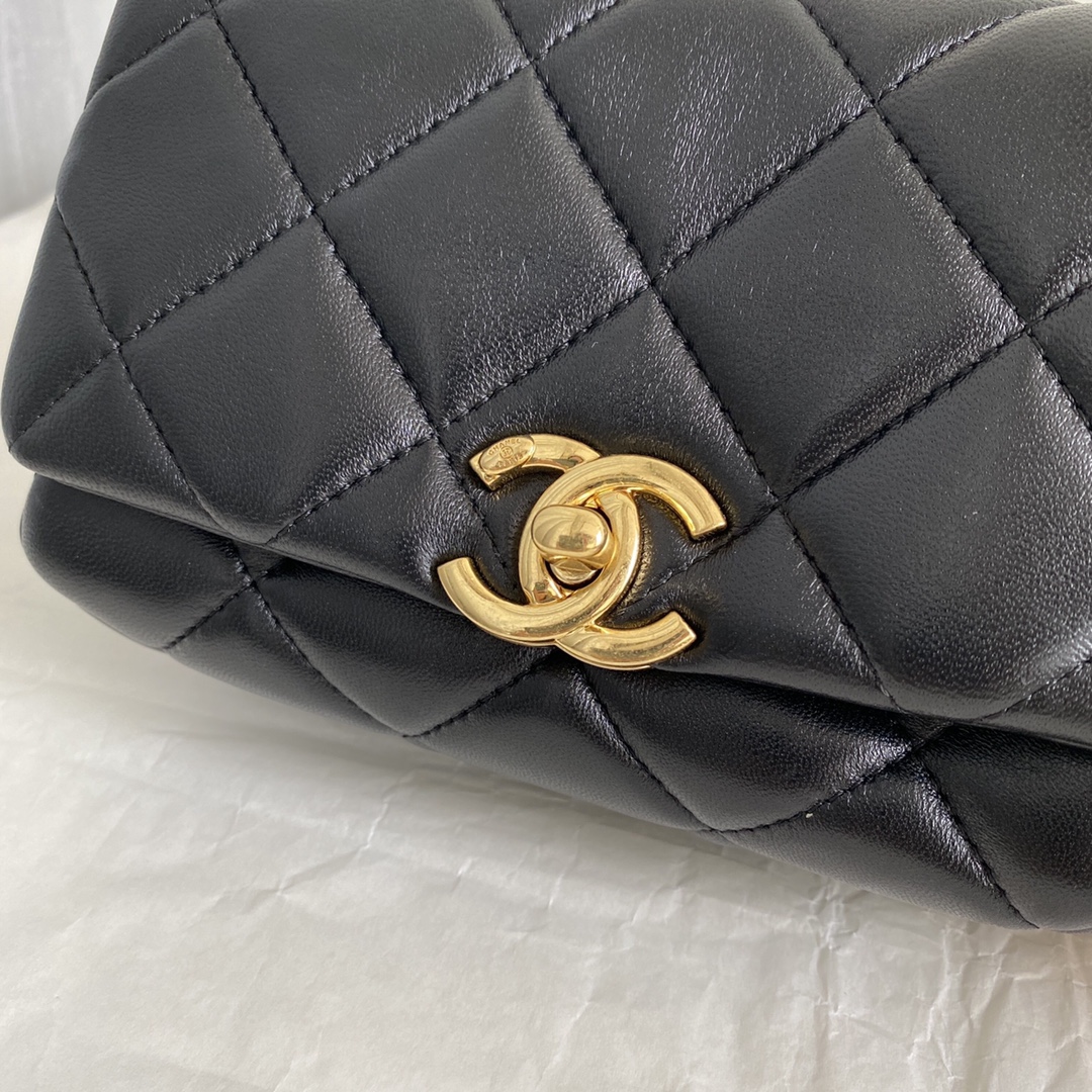 Chanel CC Mini Hobo Flap Bag Black For Women 6.7 in / 17 cm