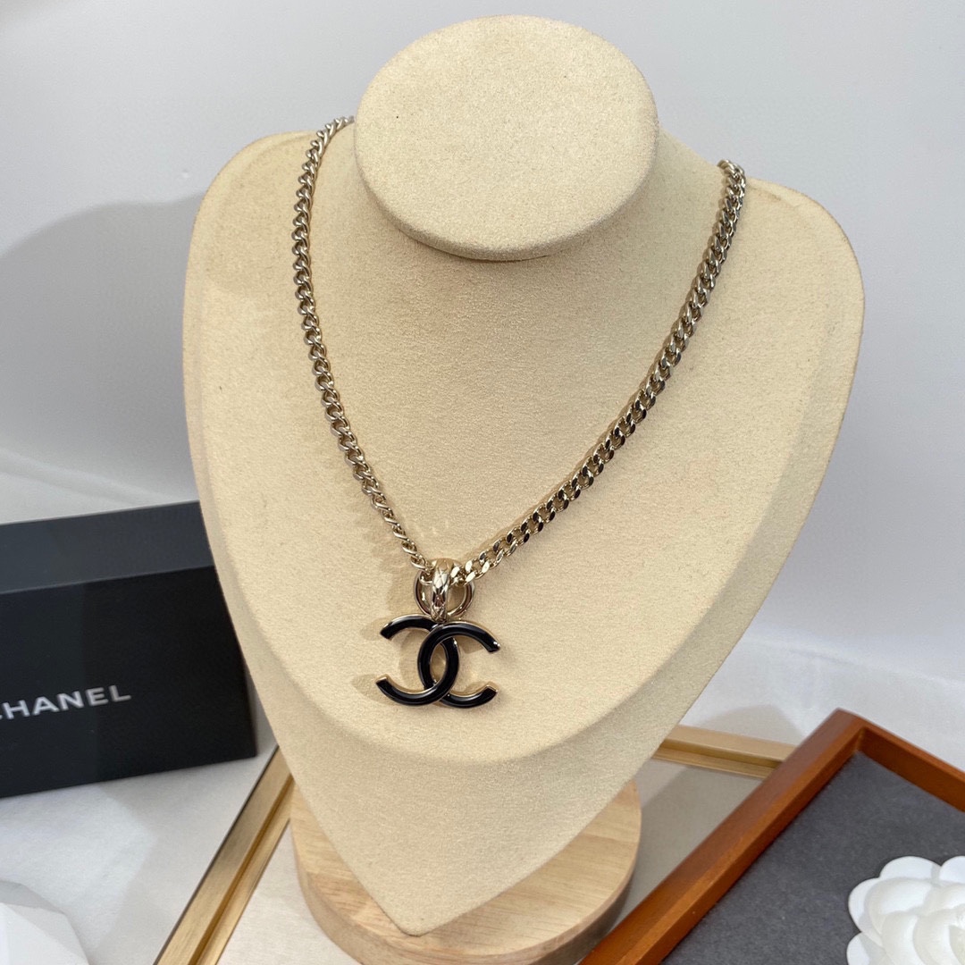 Chanel CC Necklace Black For Women