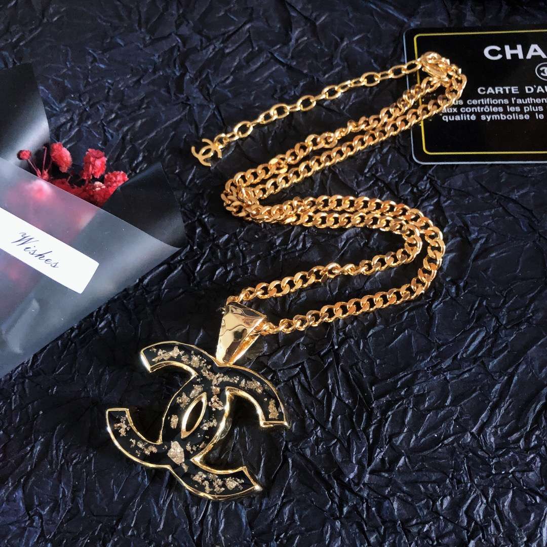 Chanel CC Necklaces Black For Women