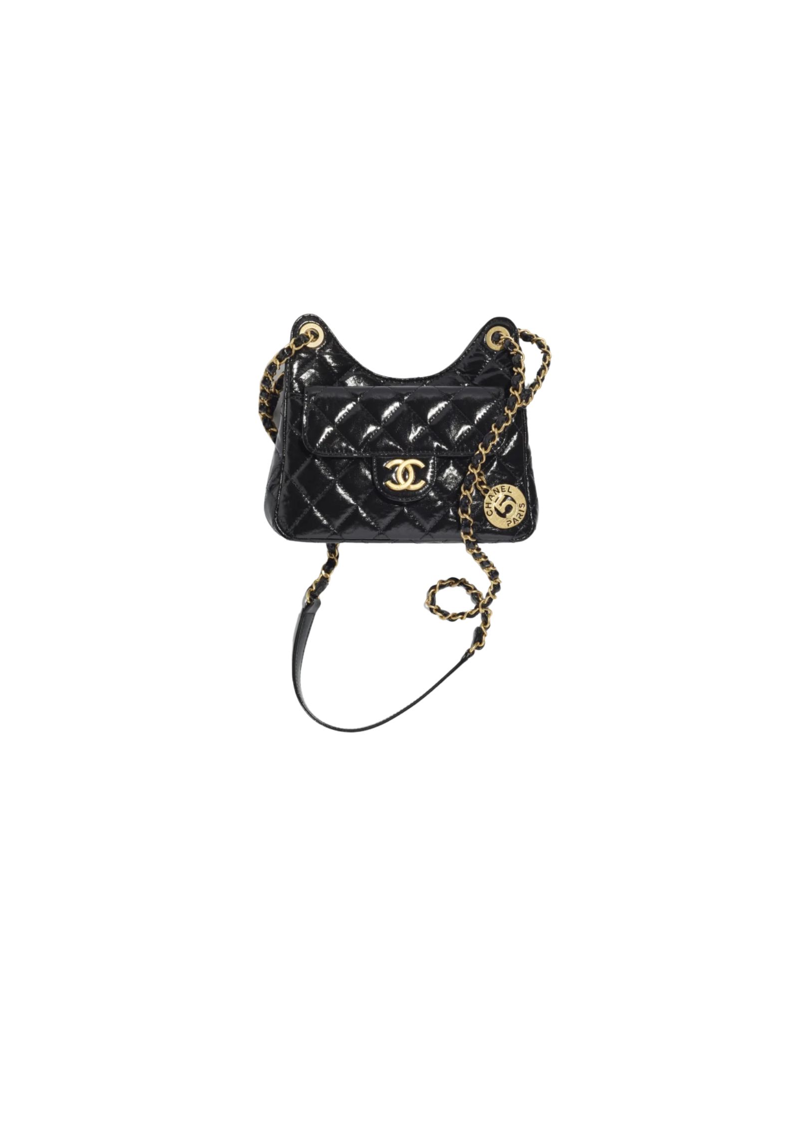 Chanel CC Small Hobo Bag Black/ Dark Blue For Women 7.4 in / 17 cm AS3710 94305