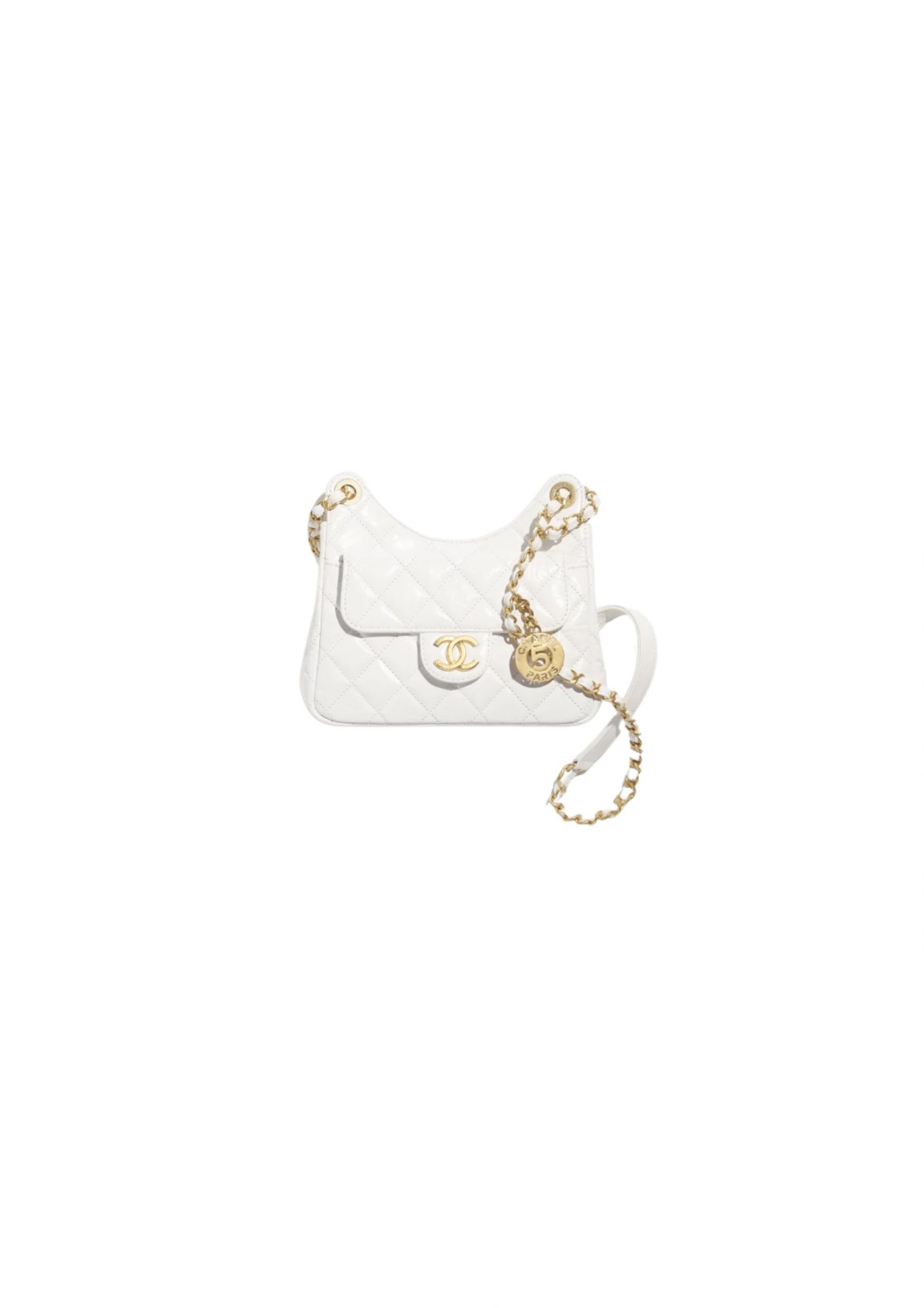 Chanel CC Small Hobo Bag White For Women 7.4 in / 19 cm  AS3710 10601