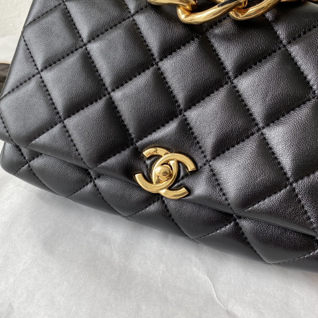Chanel CC Small Hobo Flap Bag Black/Pink/Grey For Women 8.3 in / 21 cm