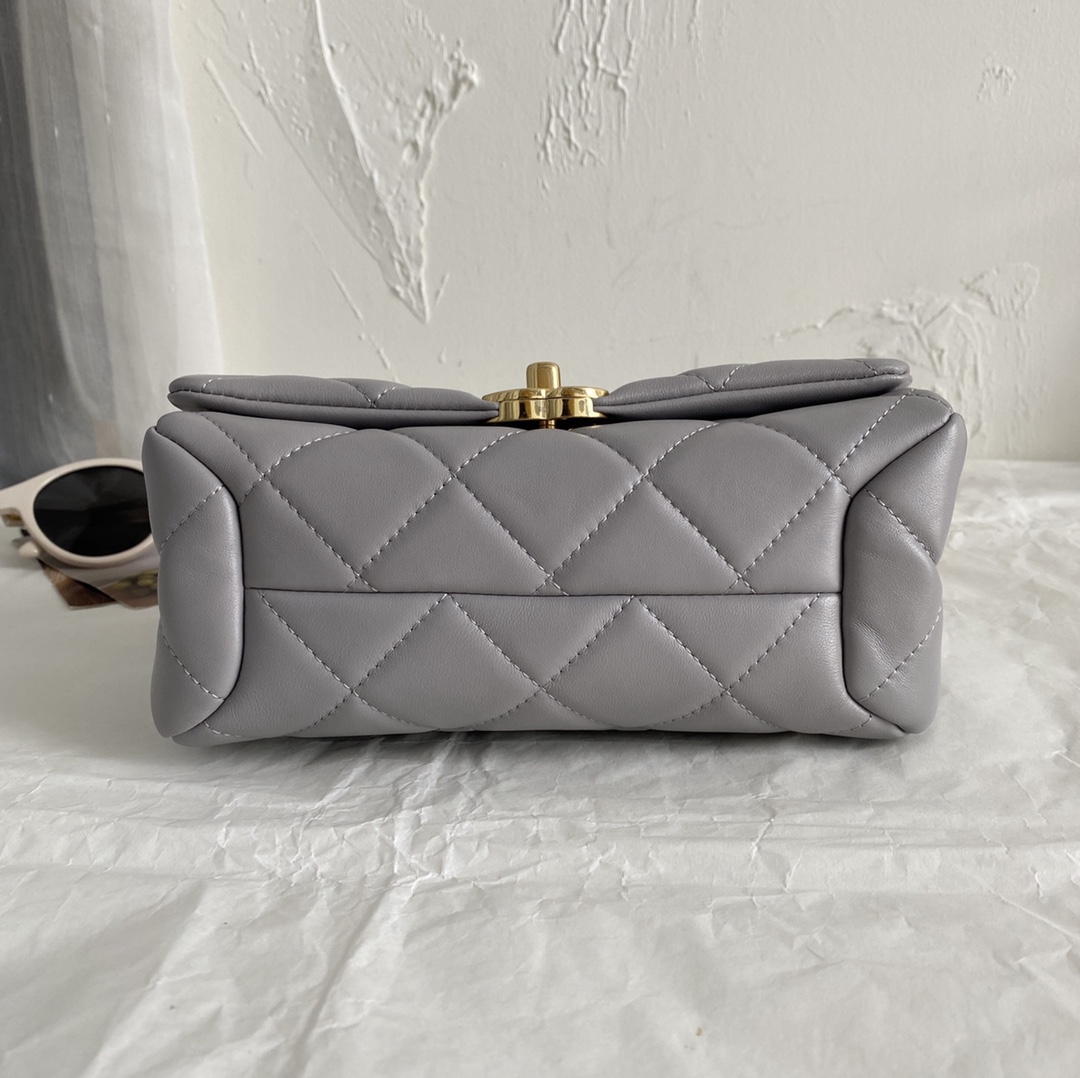 Chanel CC Small Hobo Flap Bag Black/Pink/Grey For Women 8.3 in / 21 cm