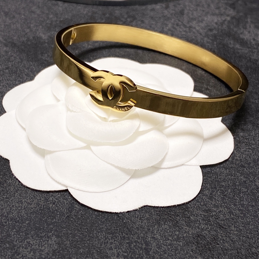 Chanel CC Strap Bracelet Gold For Women