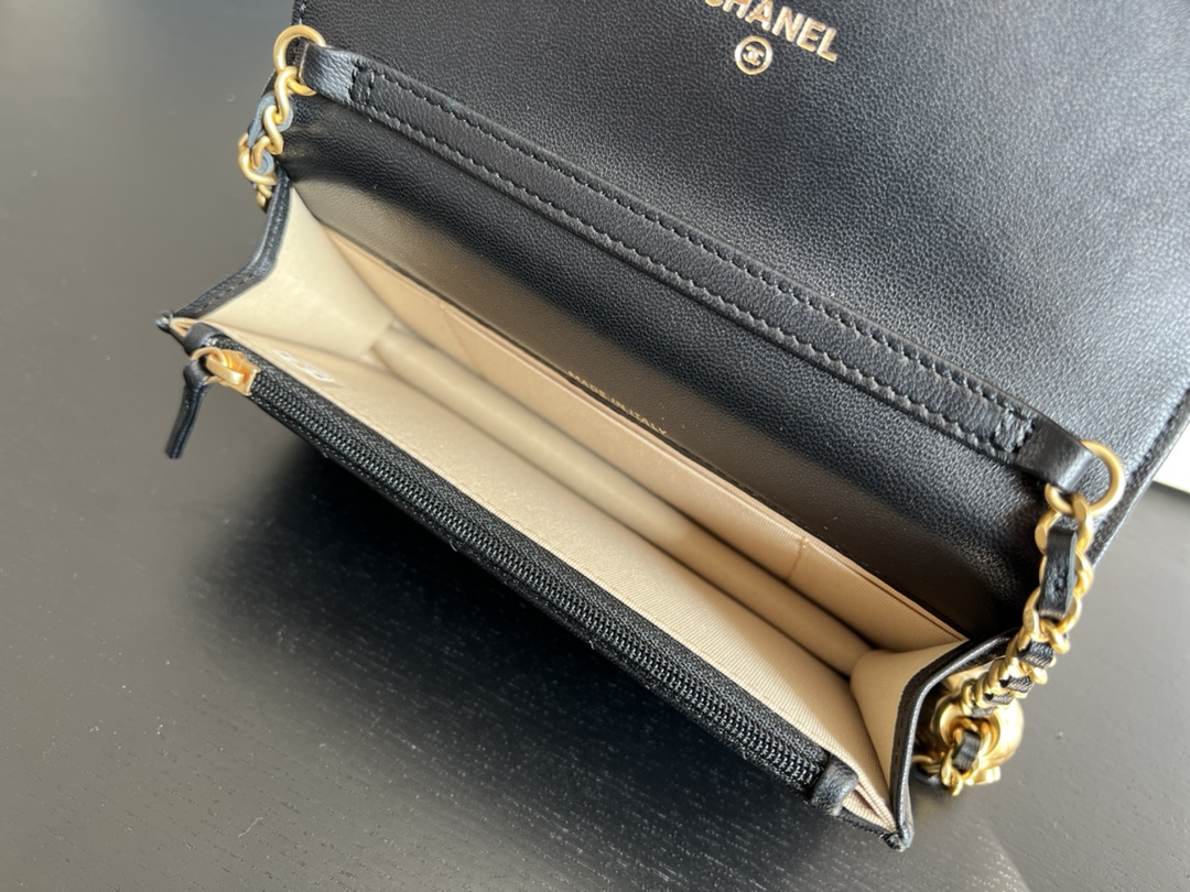 Chanel CC Wallet On Chain Bag Green/Black/White For Women 6.7 in / 17 cm