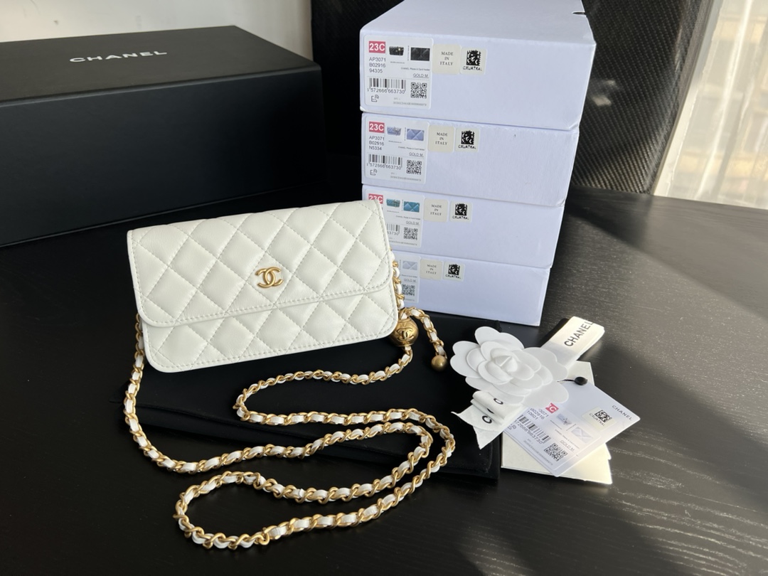 Chanel CC Wallet On Chain Bag Green/Black/White For Women 6.7 in / 17 cm