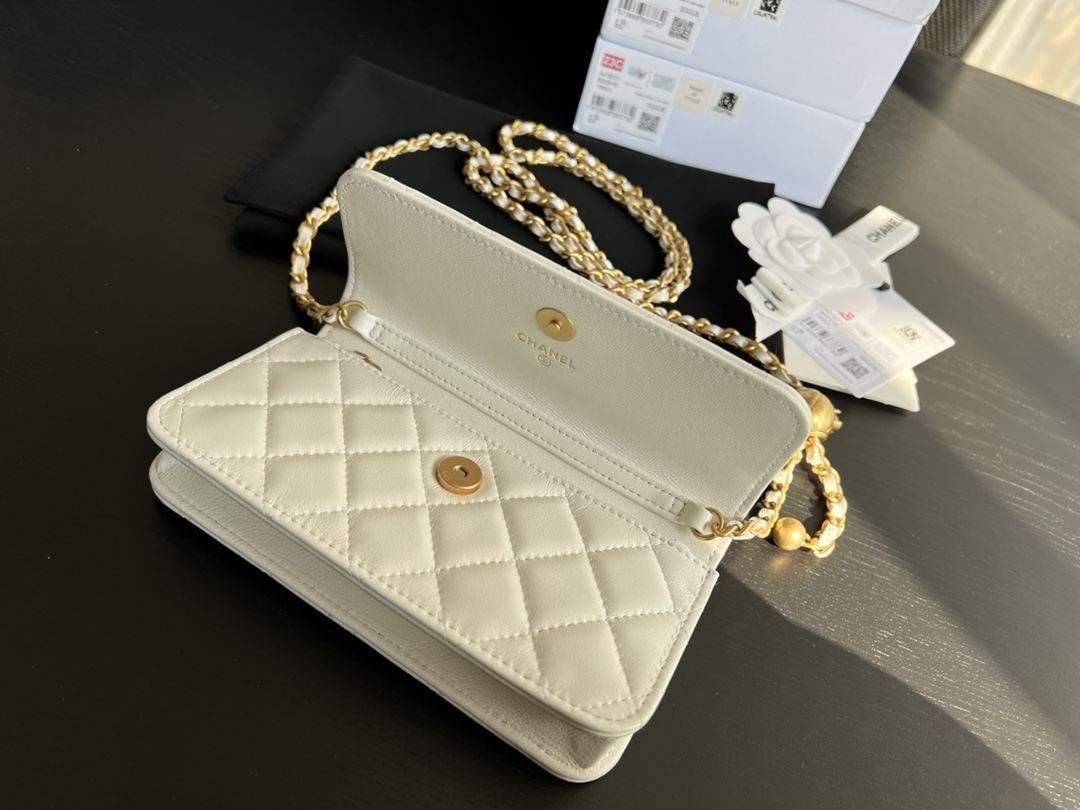 Chanel CC Wallet On Chain Bag Green/Black/White For Women 6.7 in / 17 cm