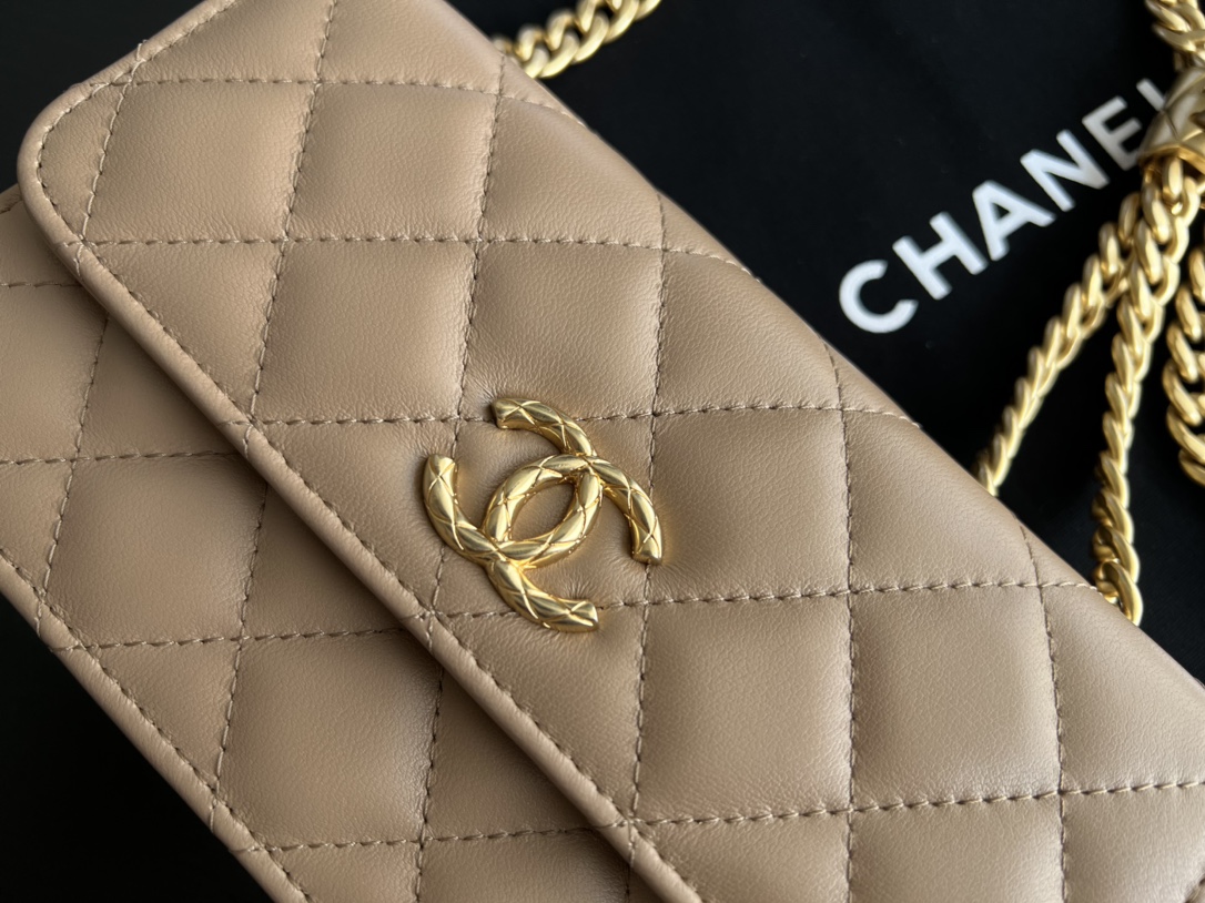 Chanel CC WOC Bag Black/Beige/ Green Khaki/ Brown For Women 6.7 in / 17 cm