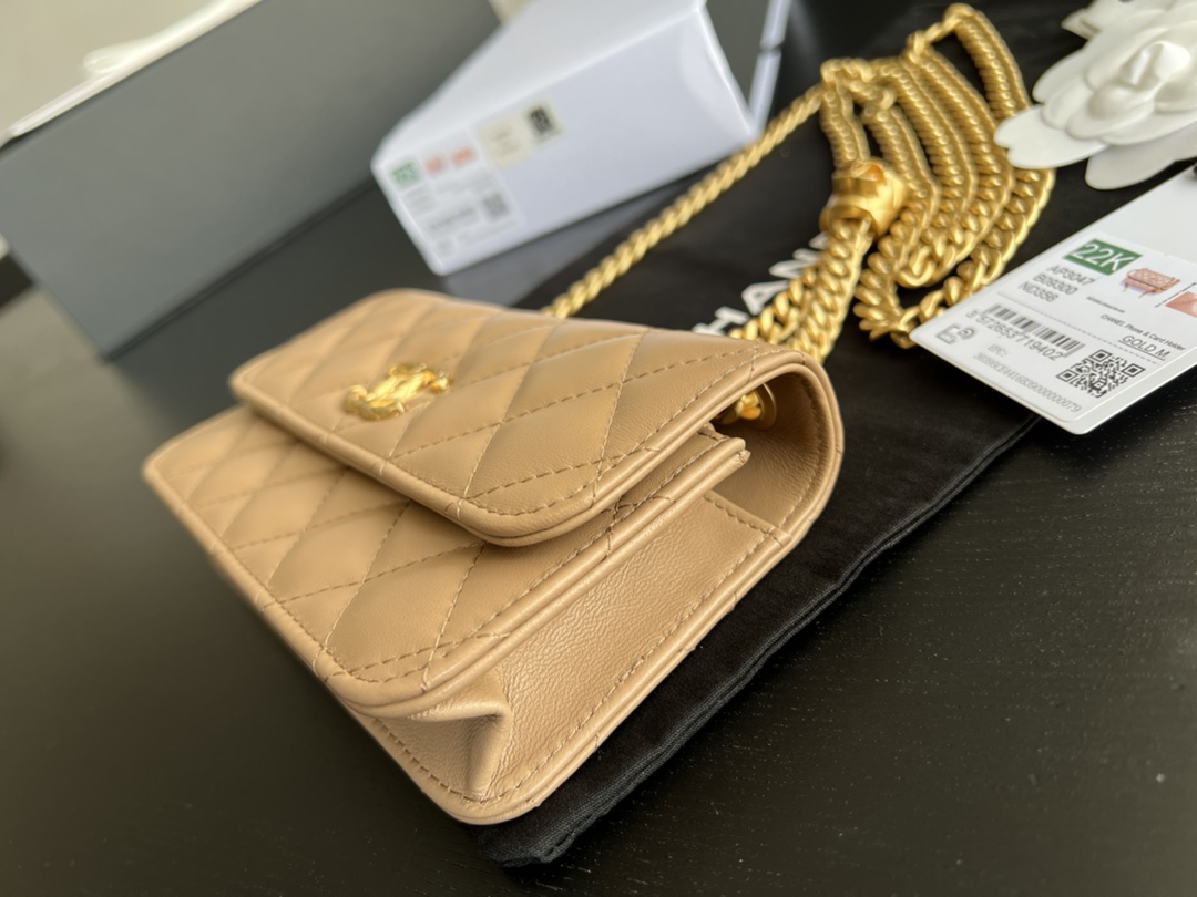 Chanel CC WOC Bag Black/Beige/ Green Khaki/ Brown For Women 6.7 in / 17 cm
