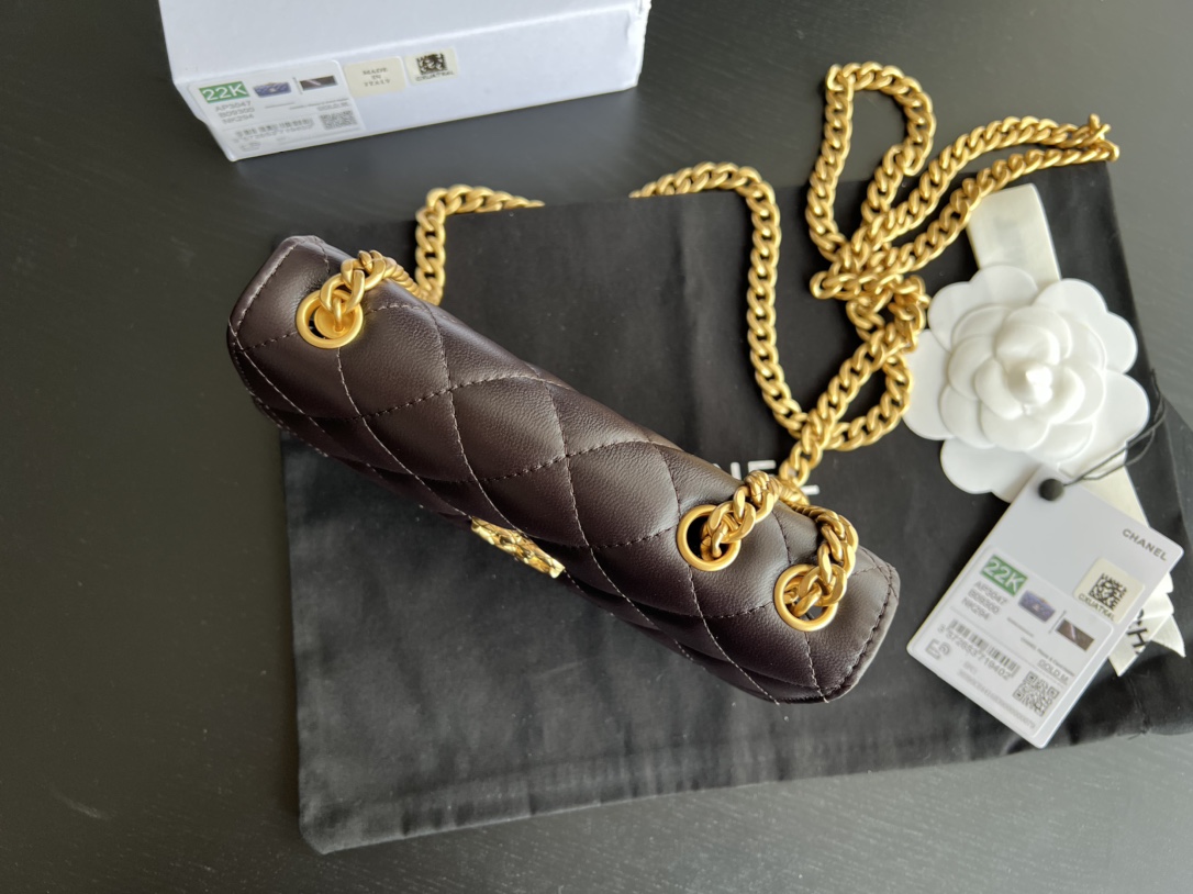 Chanel CC WOC Bag Black/Beige/ Green Khaki/ Brown For Women 6.7 in / 17 cm