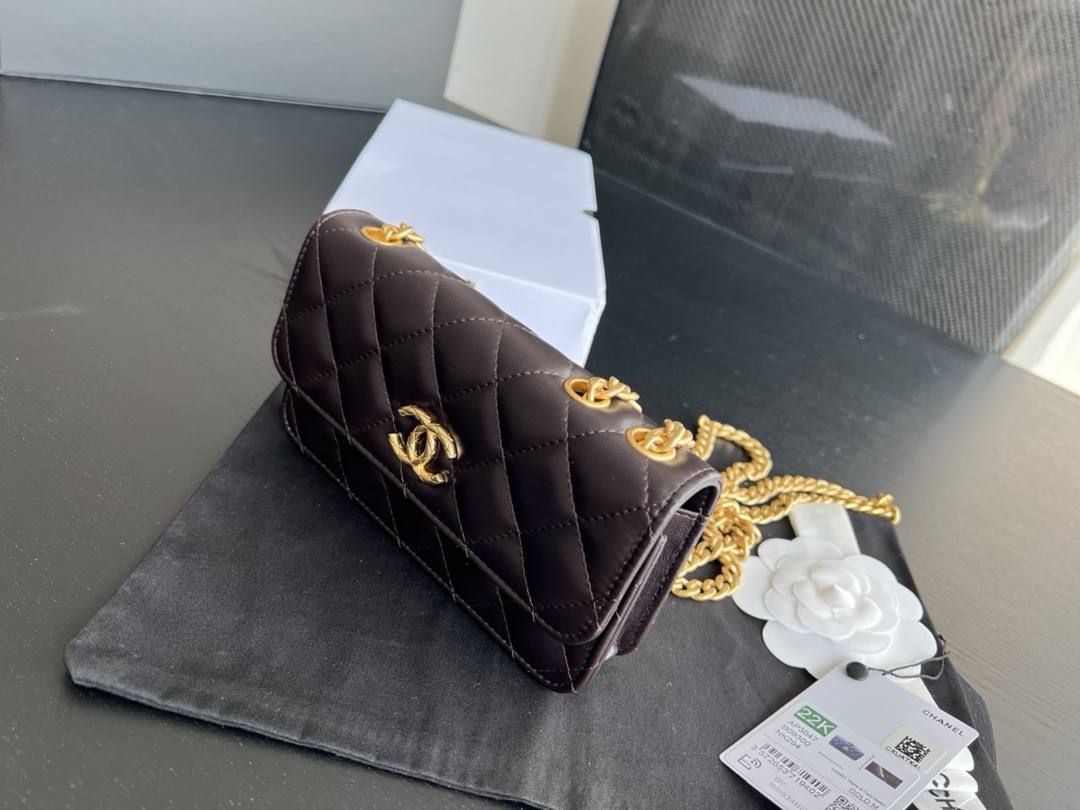 Chanel CC WOC Bag Black/Beige/ Green Khaki/ Brown For Women 6.7 in / 17 cm