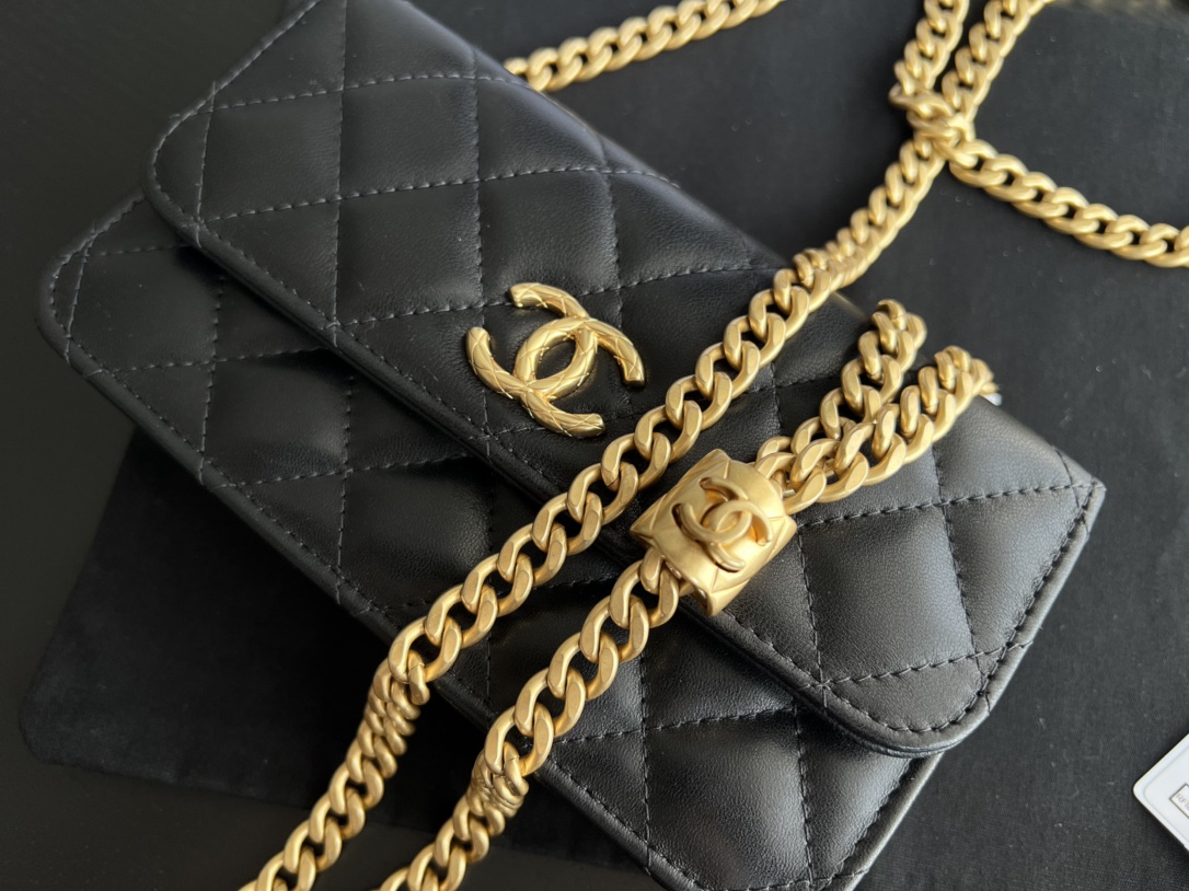 Chanel CC WOC Bag Black/Beige/ Green Khaki/ Brown For Women 6.7 in / 17 cm