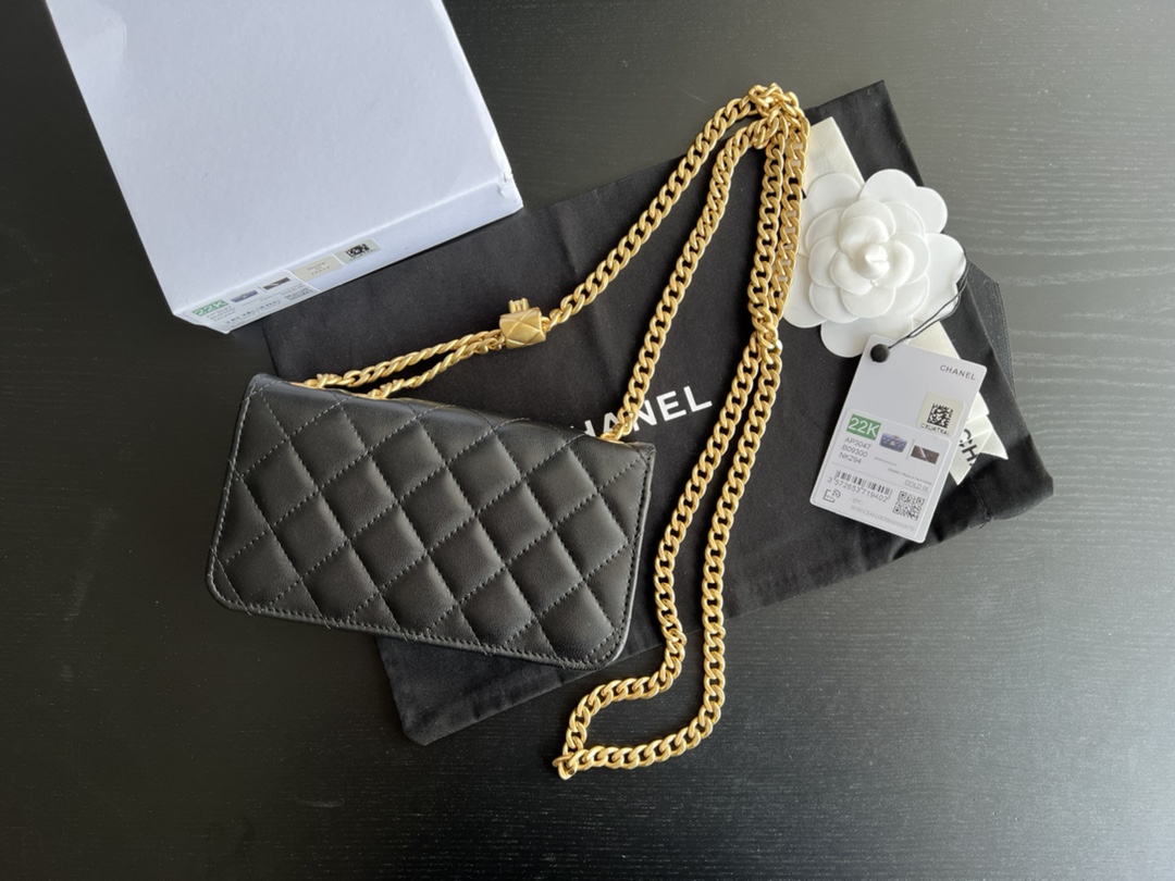 Chanel CC WOC Bag Black/Beige/ Green Khaki/ Brown For Women 6.7 in / 17 cm