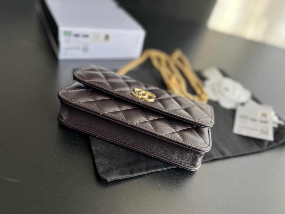 Chanel CC WOC Bag Black/Beige/ Green Khaki/ Brown For Women 6.7 in / 17 cm