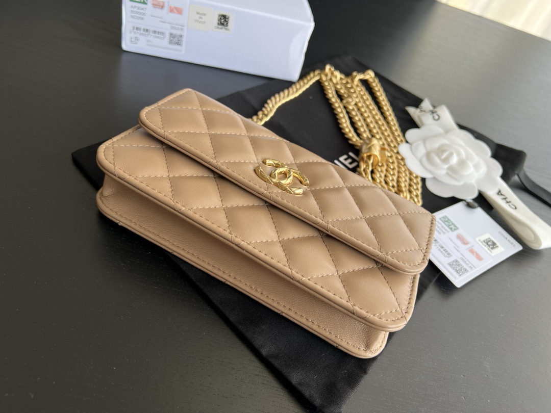 Chanel CC WOC Bag Black/Beige/ Green Khaki/ Brown For Women 6.7 in / 17 cm