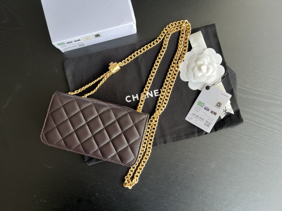 Chanel CC WOC Bag Black/Beige/ Green Khaki/ Brown For Women 6.7 in / 17 cm